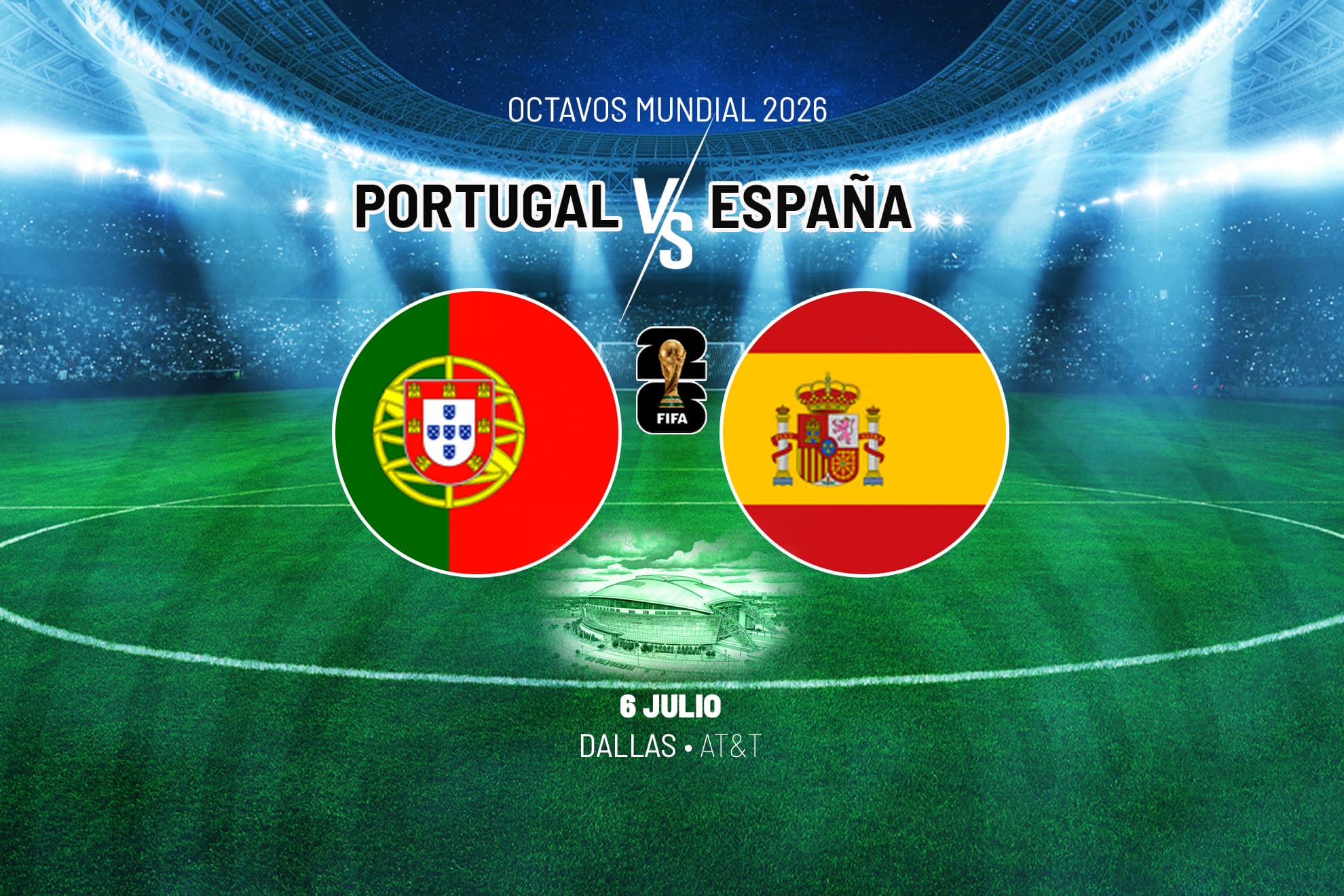 A qué hora es el Portugal - España: horario y dónde ver hoy en TV y online el partido de octavos de final del Mundial 2026