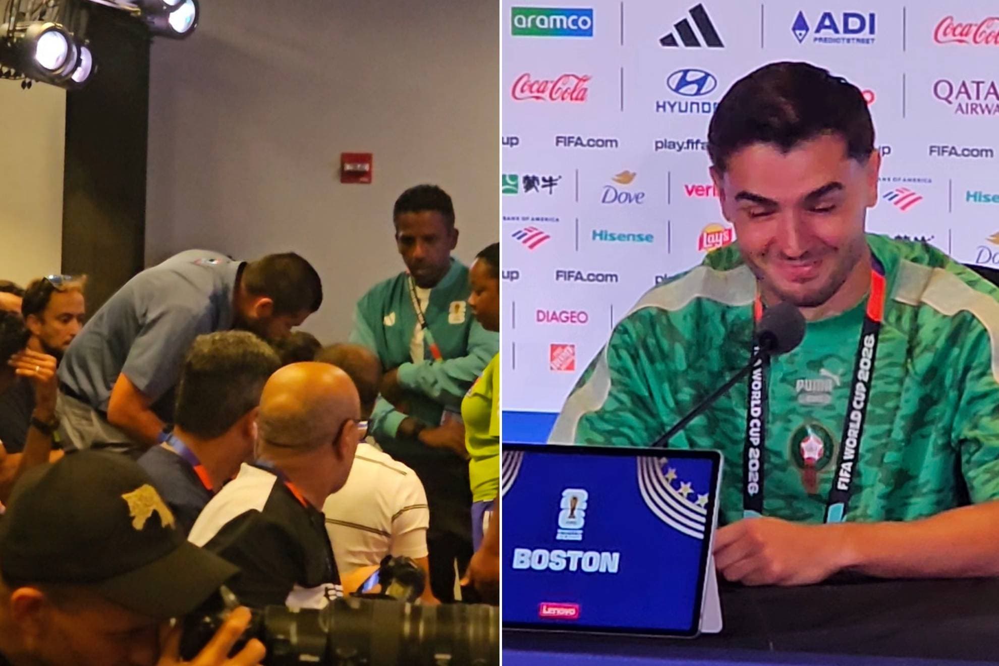 La imperdible reacción de Brahim en rueda de prensa... ¡tras engancharse dos periodistas!