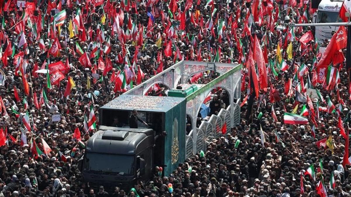 Huge crowds fill Tehran streets for Khamenei's funeral procession