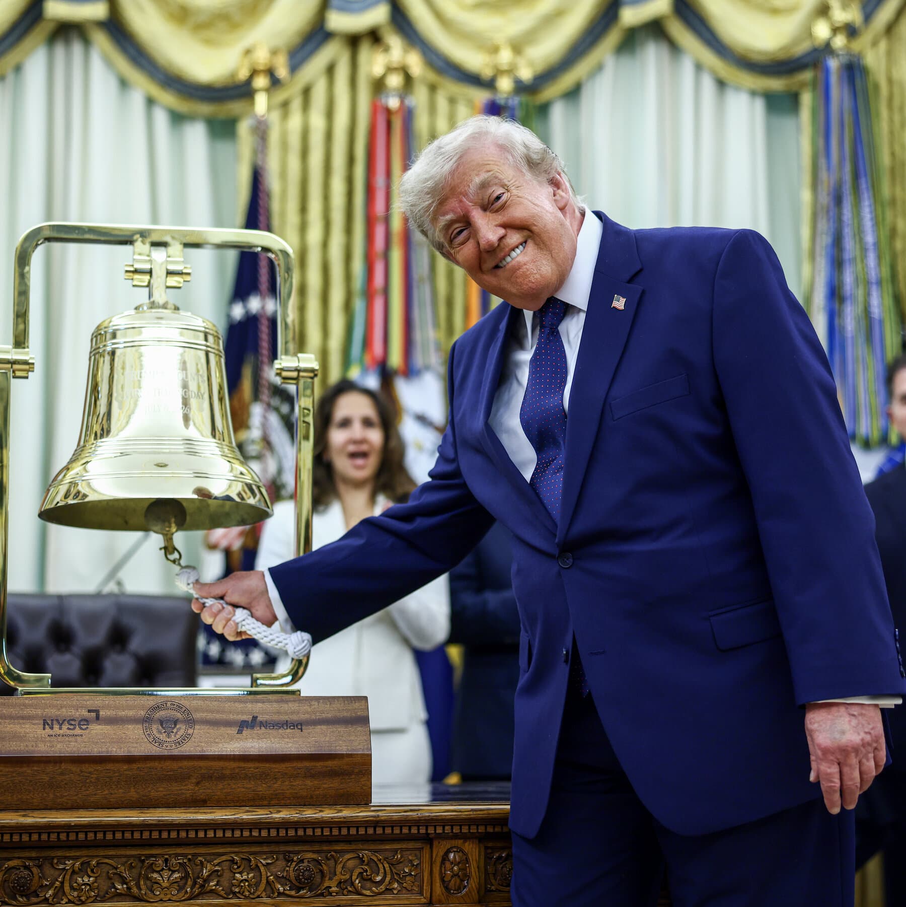 President Rings Stock Market Opening Bell to Celebrate Trump Accounts